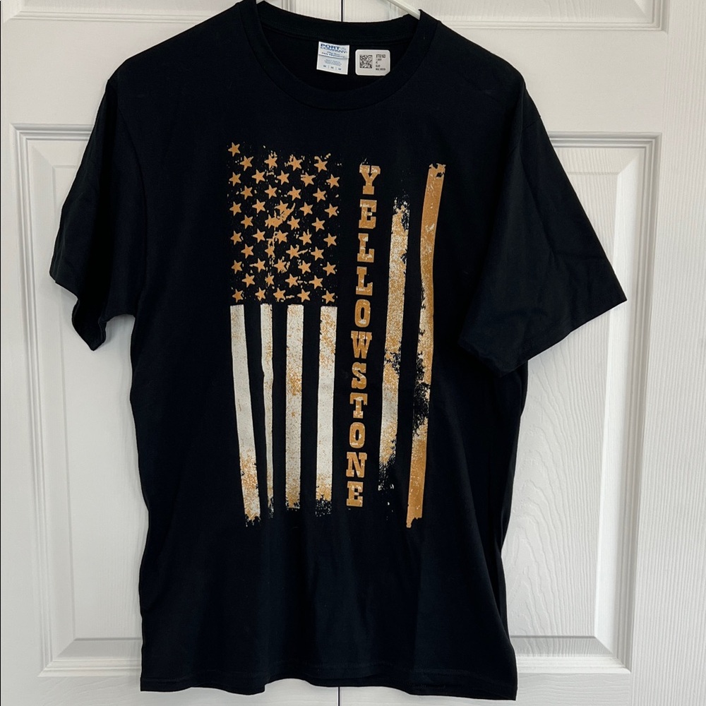 Yellowstone Black and Gold Flag Tee